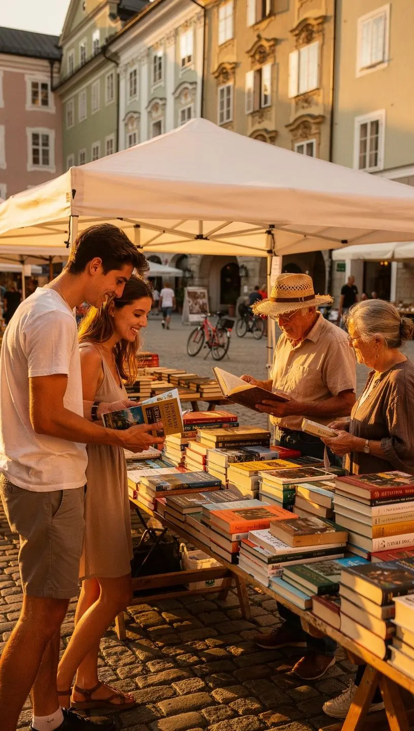 Ein Leser, der in einem gemütlichen Sessel sitzt und ein gebrauchtes Buch durchblättert.