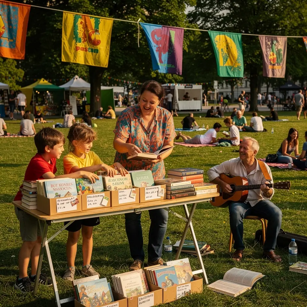 Eine Person, die in einem gemütlichen Lesesessel sitzt und ein gebrauchtes Buch durchblättert.