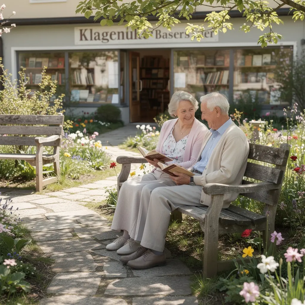 Ein Tisch mit einer Auswahl an preiswerten, gebrauchten Kinderbüchern.